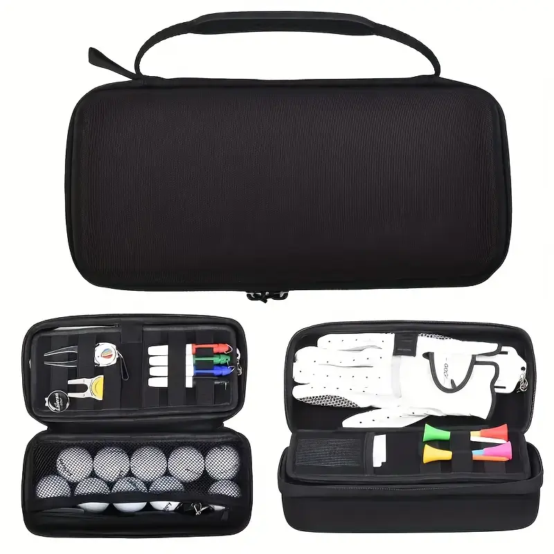 Durable Shell Golf Storage Box & Organiser, Compact Storage Pouch with Glove Stretcher and Carabiner Loop - Trunk Accessory for Youth Gloves, Boxes sohochic, Multi Purpose Storage, Multifunctional Storage Solution