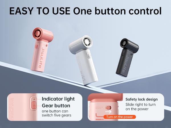 JISULIFE Mini Portable Fan 5000mAh USB 5 Wind Speeds 3.5-18 Hours Compact Travel Friendly with Lanyard for Outdoor Use