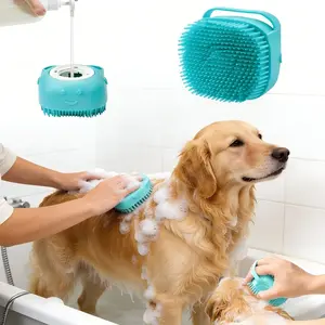 2-in-1 Pet Grooming Brush Silicone No Hair Damage, Puppies | Bath Groom & Shedding Care Pet Parent Favorite long Hammock with Trimmer Self-Cleaning Cat Brush Steamy Dispensing Hair Brush Bath Brush Set Adjustable Bath Brush with Shampoo Dispenser Dog