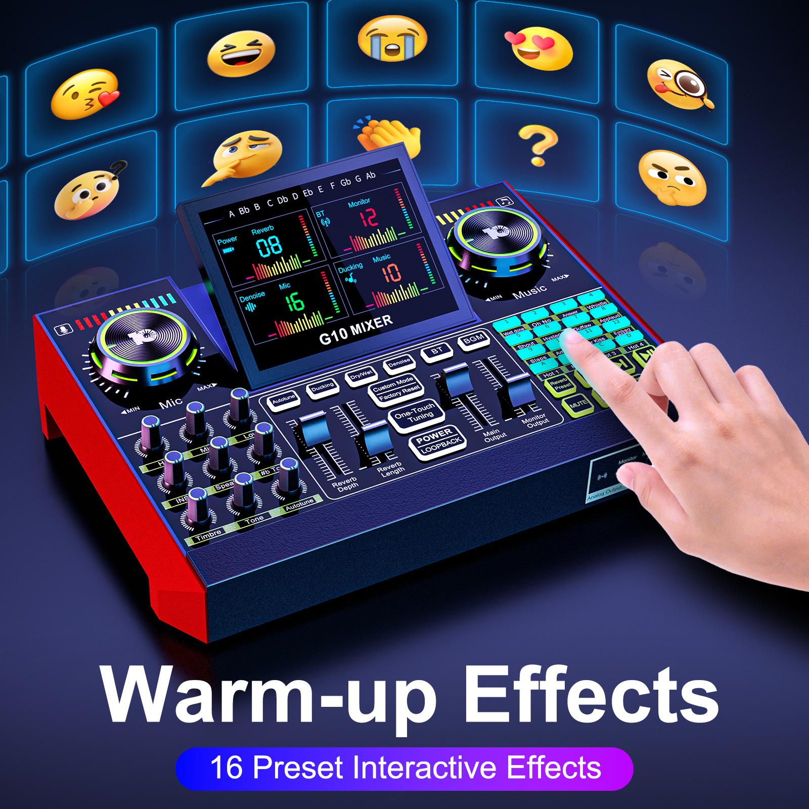 Tenlamp G10-BM800 Cantilever Sound Card Kit, Upgraded Cantilever Bracket, Customizable Sound Effects, Condenser Microphone, Suitable for Live Streaming, Gaming, Vocal Podcasting, 2-Level Noise Cancellation, and Computer Audio Mixing