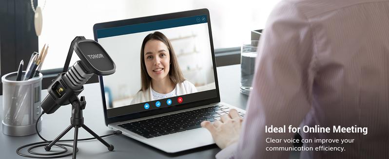 TONOR TC30&TC777 Pro Cardioid Condenser Microphone with Shock Mount, USB Type-C to USB-A Cable, Pop Filter, and Foldable Mic Tripod for PC & Laptop Use