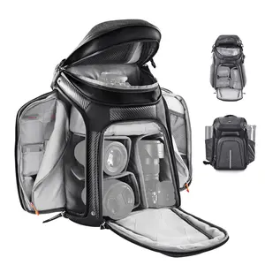 【K&F CONCEPT】DSLR/SLR Photography Waterproof Camera Bag with 15.6 inch Laptop Compartment Tripod Holder Raincover Camera Backpack