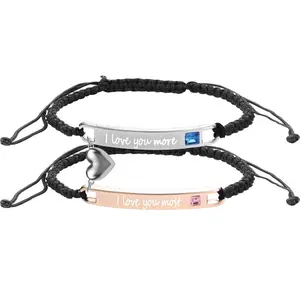 Veliora V Adjustable Couple Bracelet Set, Heart Rate Bracelet & Rose Gift Box, Fashion Bracelet for Couples, Daily Clothing Decor, Trendy All-match & Exquisite Jewelry for Birthday Love Gift, Heart Charm Bracelet Christmas Gift Valentine's Day