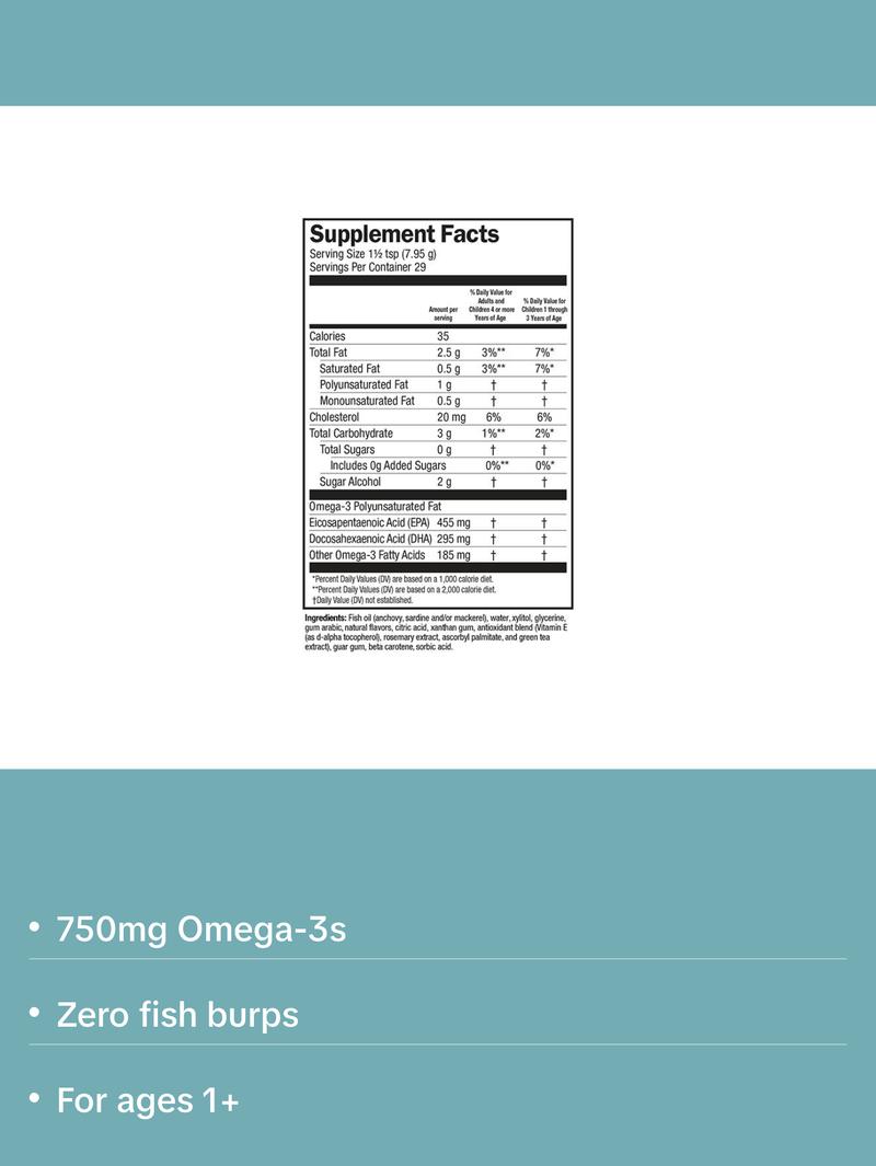 Barlean's Lipsmackin' Citrus High Potency Fish Oil for Kids Healthcare Vitamin