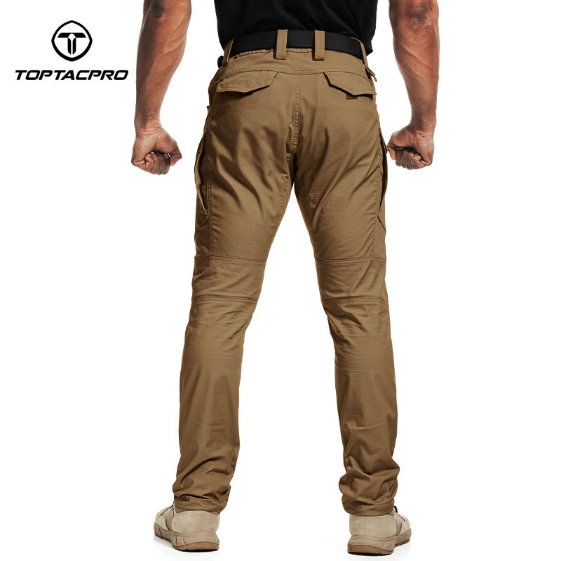 TOPTACPRO Men's Tactica Cargo Pants Elastic Ripstop Pants Soft Fabric EDC Work Sport Pants Sweatpantsmen 8202