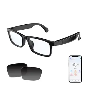 Smart Glasses for Men & Women, IPX5 Waterproof & Voice Assistant, Audio Glasses with Extra Polarized Lenses & Open-Ear Speaker, Anti-Blue Light Bluetooth Glasses for Driving, Travel & Working