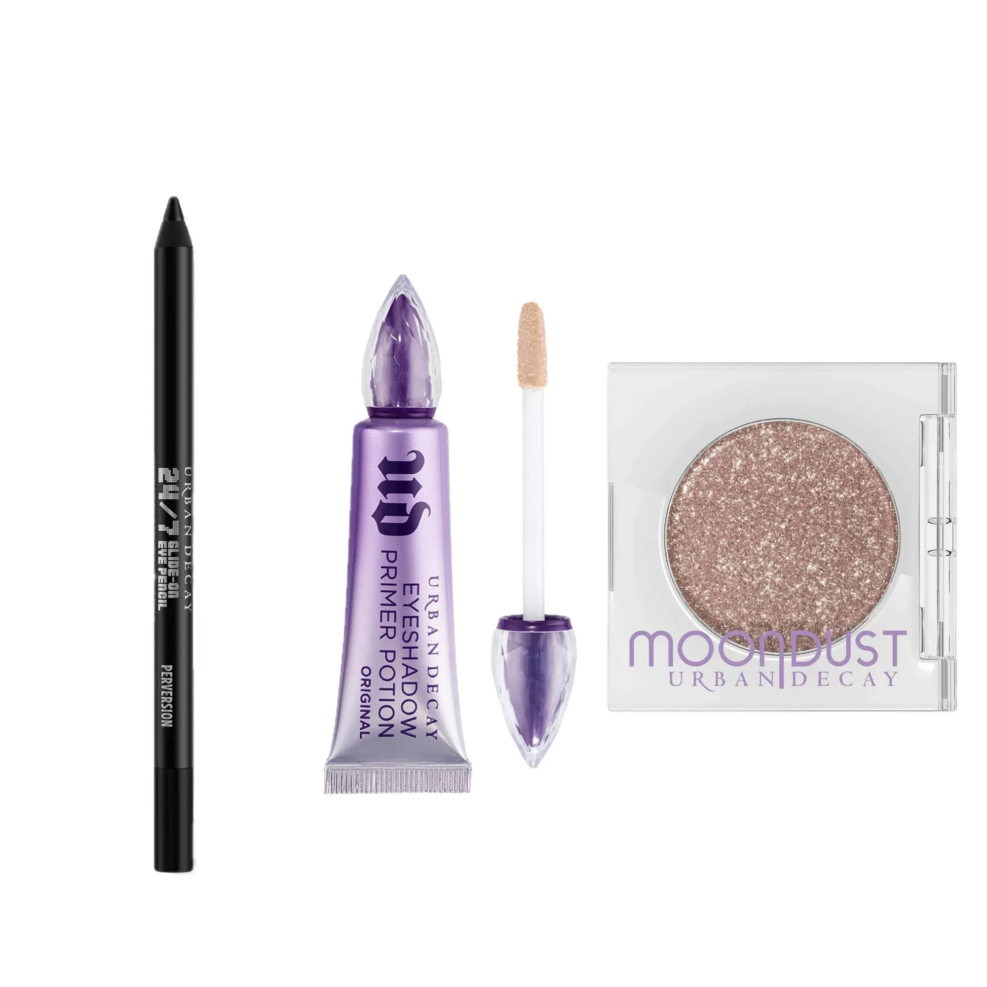 Urban Decay Eye Essentials Set – Moondust Eyeshadow, 24/7 Glide-On Eyeliner & Original Primer Potion Urban Decay Eye Essentials Set – Moondust Eyeshadow, 24/7 Glide-On Eyeliner & Original Primer Potion