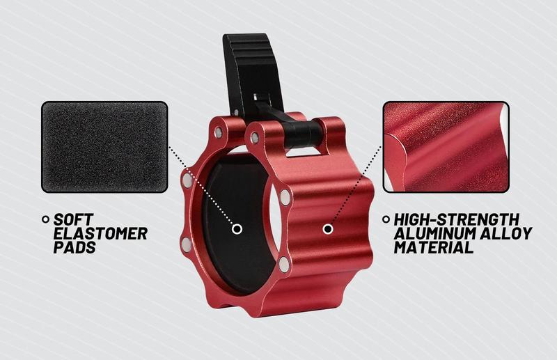 RitFit 2-Inch Barbell Collars, Aluminum Quick Release Clamps with Non-Slip Pads (Pair)