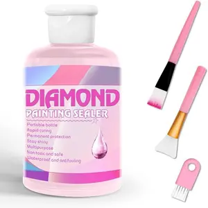 Diamond Painting Sealer Kit 120mL with Brushes for Diamond Art Puzzle Adhesive Craft Display Gift Permanent Protection & Waterproof