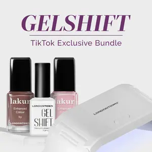 GelShift TikTok Exclusive Bundle - GelShift Top Coat, UV Lamp, Dirty Chai Nail Polish, Magnolia Haze Nail Polish