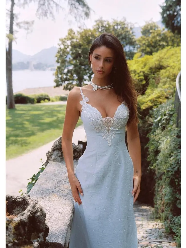 Moon Sea Tides Dress-Lace Fabric Design