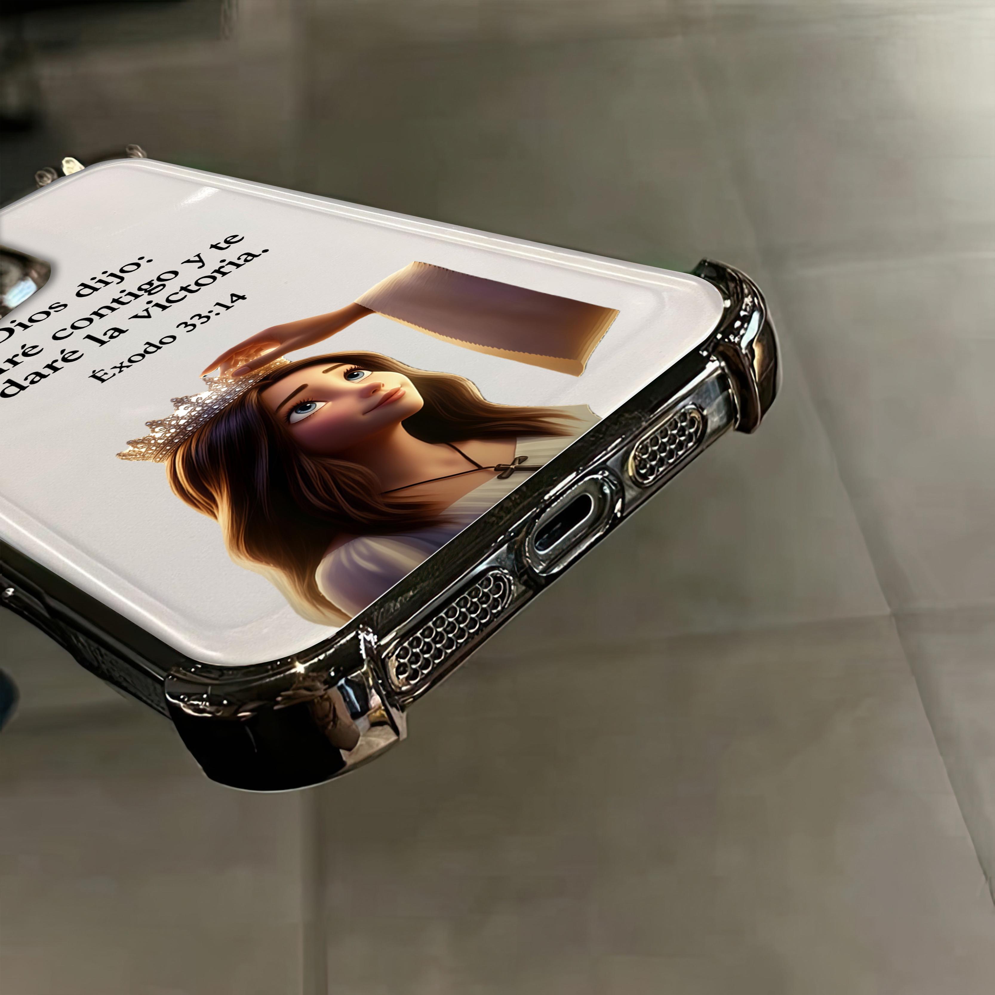 Princess Crown & Bible Design with Lanyard Phone Case for iPhone Samsung Galaxy 17Pro Max Air 16 15Plus 14 13 12 11 XR XS S25 S24 S23 S22 Lightweight Drop-Proof Shockproof Anti-Drop with Wrist Strap Shockproof Bumper