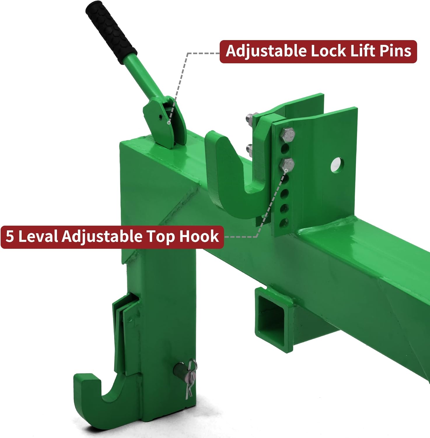 YITAMOTOR 3 Point Quick Hitch for Category 1 Tractor, 3000 lbs 3-Pt Attachment with 2" Receiver Trailer Hitch Adaptation with 5 Level Adjustable Bolt YITAMOTOR 3 Point Quick Hitch for Category 1 Tractor, 3000 lbs 3-Pt Attachment with 2" Receiver Trailer Hitch Adaptation with 5 Level Adjustable Bolt