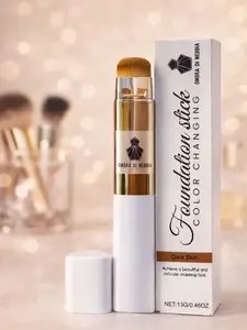Ombra di Nebbia Color Changing Foundation Stick for Dark Skin with Attached Brush for Precise Application