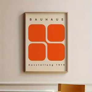 [UNFRAMED POSTER] Modern Orange Abstract Art Print - Frameless, Minimalist Mid-Century Design, Perfect for Living Room, Bedroom, Office Decor - Unique Christmas Gift