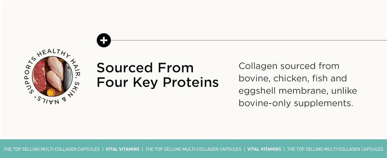 Multi Collagen Complex Dietary Supplement | 5 Types I, II, III, V, X | Grass-Fed Hydrolyzed Collagen Peptides for Healthy Hair, Skin, Nails, Joints & Gut Health | 150 Capsules