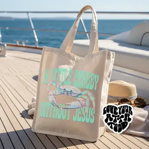 A Little Crabby Without Jesus Jumbo Tote Bag | ATTA TOOD®