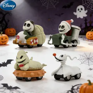 4Pcs Disney The Nightmare Before Christmas Collectible Figures Official Licensed Halloween Holiday Decoration PVC Desk Home Decor Jack Skellington Oogie Boogie Zero
