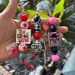Silicone beaded keychain charms