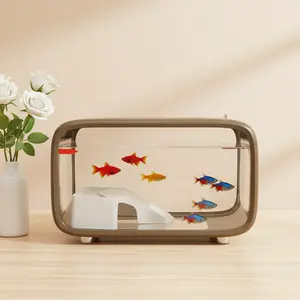 12L Tabletop Fish Tank for Small Fish Betta Turtle Shrimp Snail Aquatic Plant home essentials