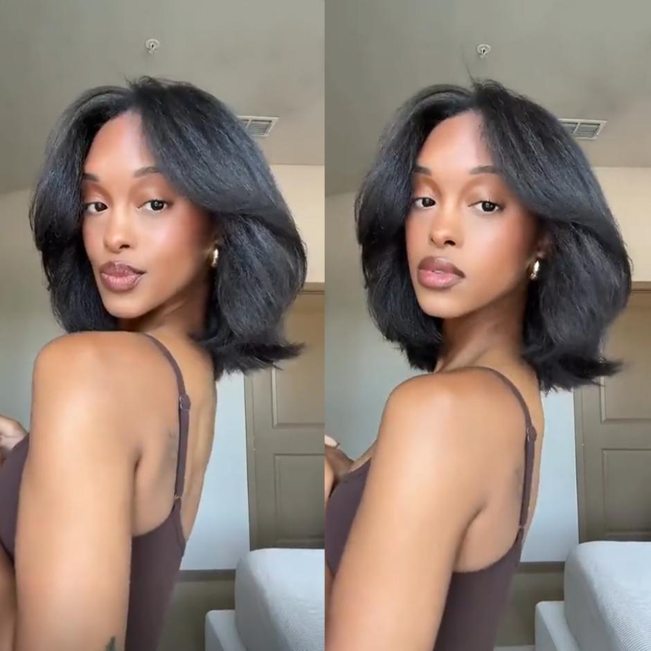 【NEW】FORGIRL FOREVER Layered Cut Yaki Straight Wear Go Glueless Wig 9x6 T Part Pre-Cut Lace Bob Wig With Drawstring 【NEW】FORGIRL FOREVER Layered Cut Yaki Straight Wear Go Glueless Wig 9x6 T Part Pre-Cut Lace Bob Wig With Drawstring