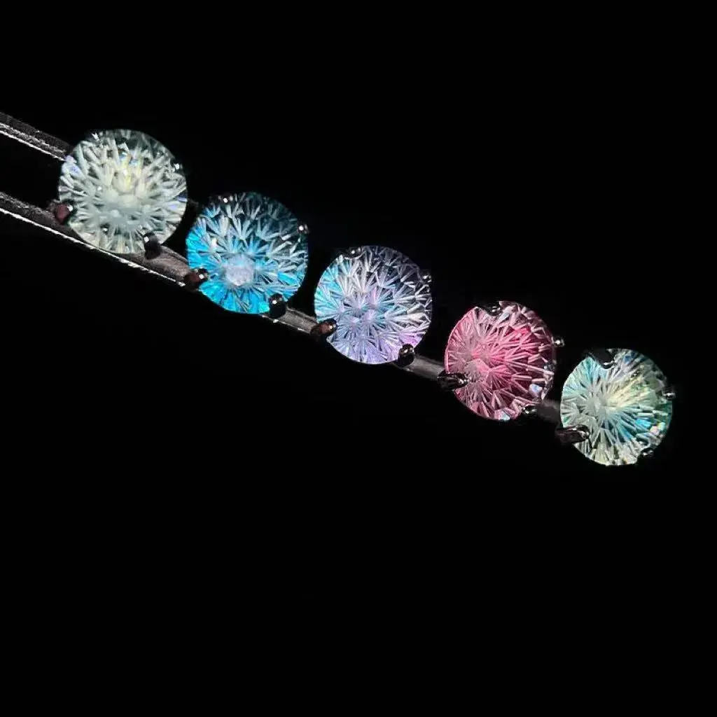 Men's Accessories Titanium Firework Earrings - 6mm, Minimal Color-Shift Design, Unisex Clean Girl Costume Jewelry, Shining Earrings, Star-Like Earrings