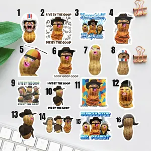 16pcs The Burnt Peanut GOOP Sticker Sheet, Live By The Goop Die By The Goop Sticker, Trending Gift, Funny Meme Sticker