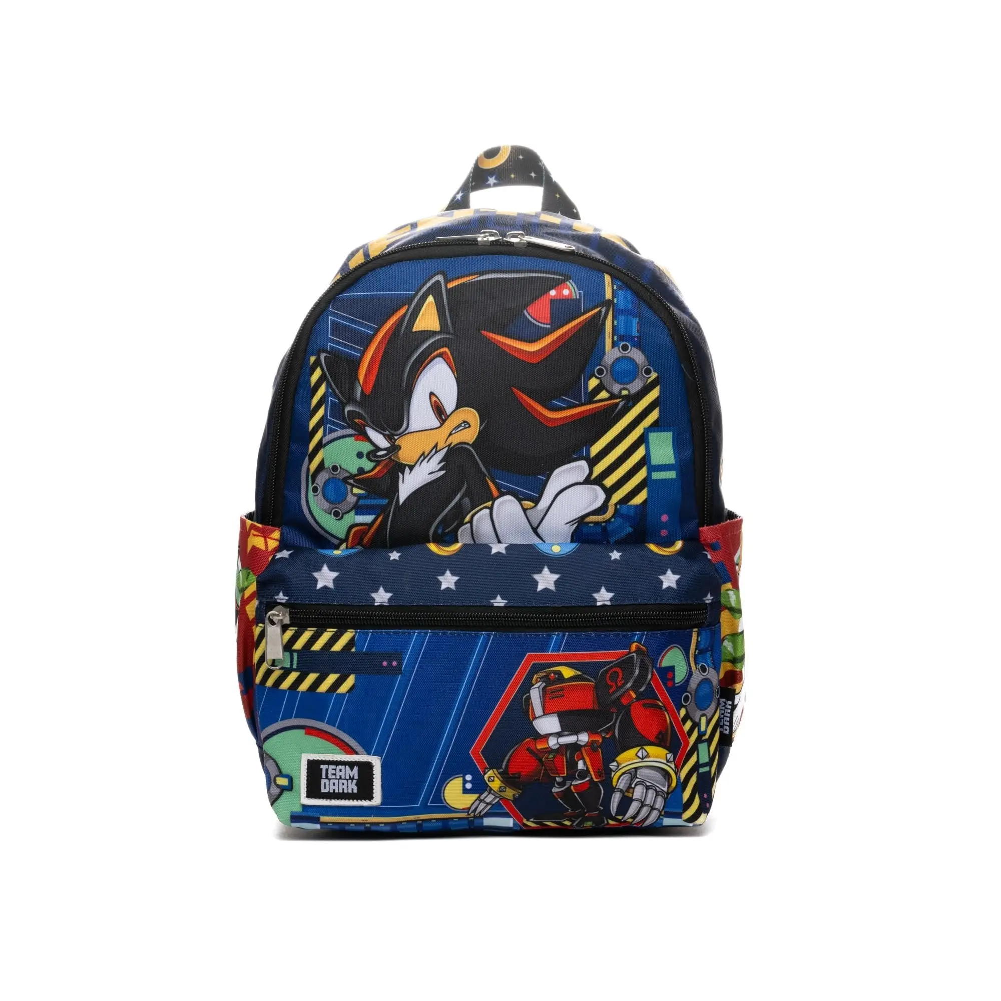Anime Motif Nylon Mini Backpack Purse - 13" Stylish Daypack with All-Over Character Art, Multiple Zippers, Satin-Lined Interior, Pinsafe Adjustable Shoulder Straps, Synthetic Material, Metal Hardware, 13"H x 9.5"W x 4.5"D