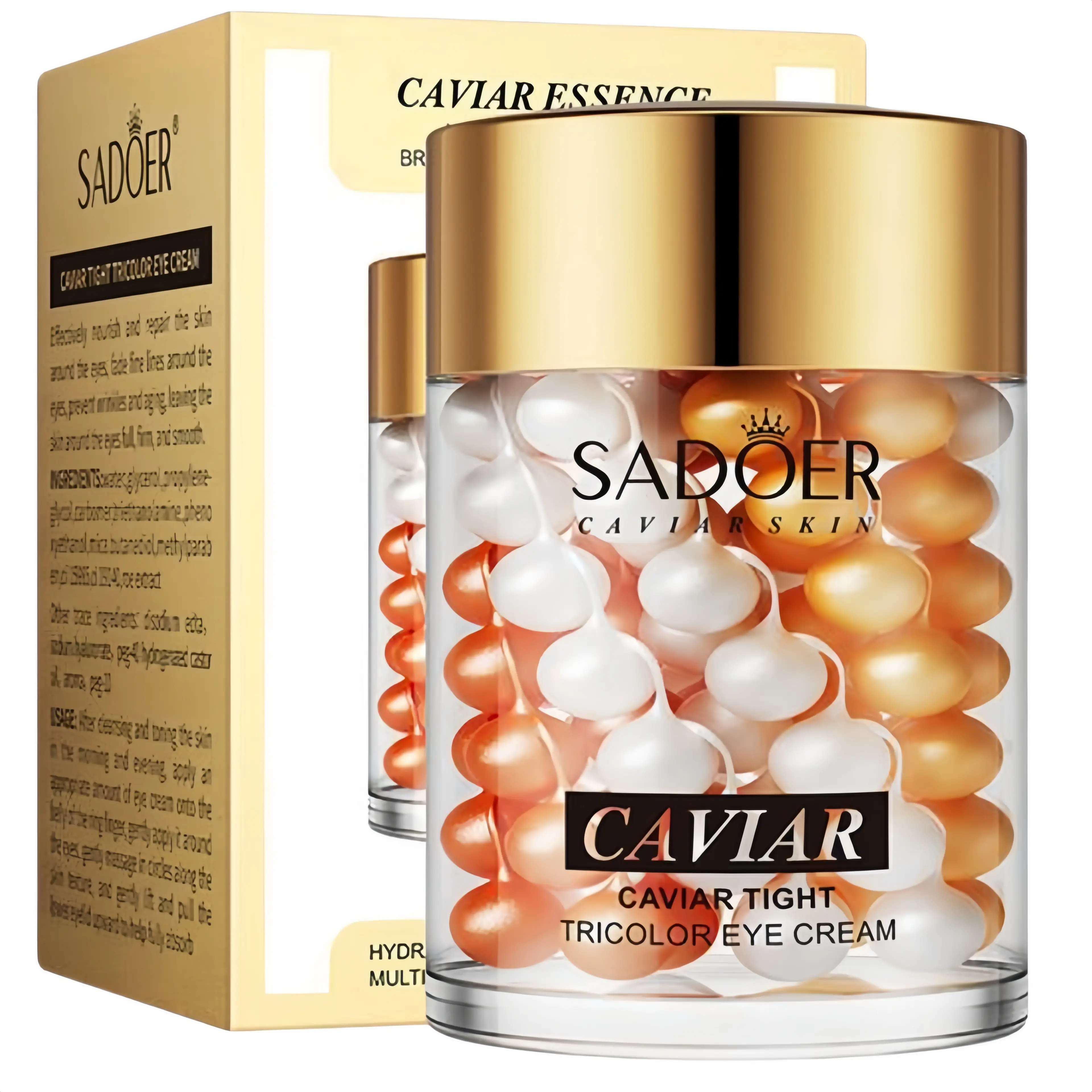 3 Pack Caviar Essence Eye Treatments, Anti-Aging Gel that Tightens the Eye Area for Normal Skin, 60g, Tightens Eye Area