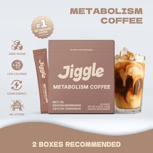 Jiggle Metabolics Adaptogens Coffee | MCT Oil Protein Energy Drinks | Coconut Latte Flavor | No Sugar No Jitters | 28 Packs On-the-Go Beverage Caffeine