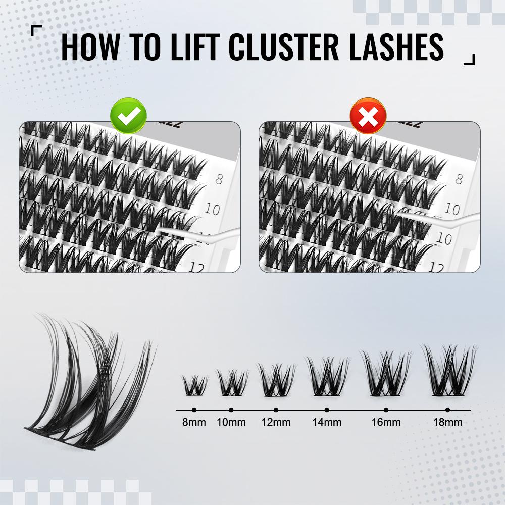 AiryCute Clusters Upgrade 2.0 Lashes with Ultra-Dense, Waterproof, Long-Lasting Lashes | Venus, Fairy, Flora | Natural Daily, Volume Style, Manga Style | Beginner-Friendly DIY Lashes for a Flawless | Trendy & Must-Have Clusters