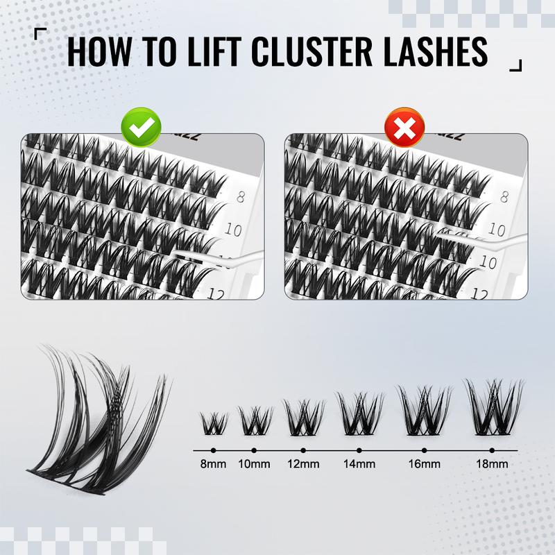 AiryCute Clusters Upgrade 2.0 Lashes with Ultra-Dense, Waterproof, Long-Lasting Lashes | Venus, Fairy, Flora | Natural Daily, Volume Style, Manga Style | Beginner-Friendly DIY Lashes for a Flawless | Trendy & Must-Have Clusters