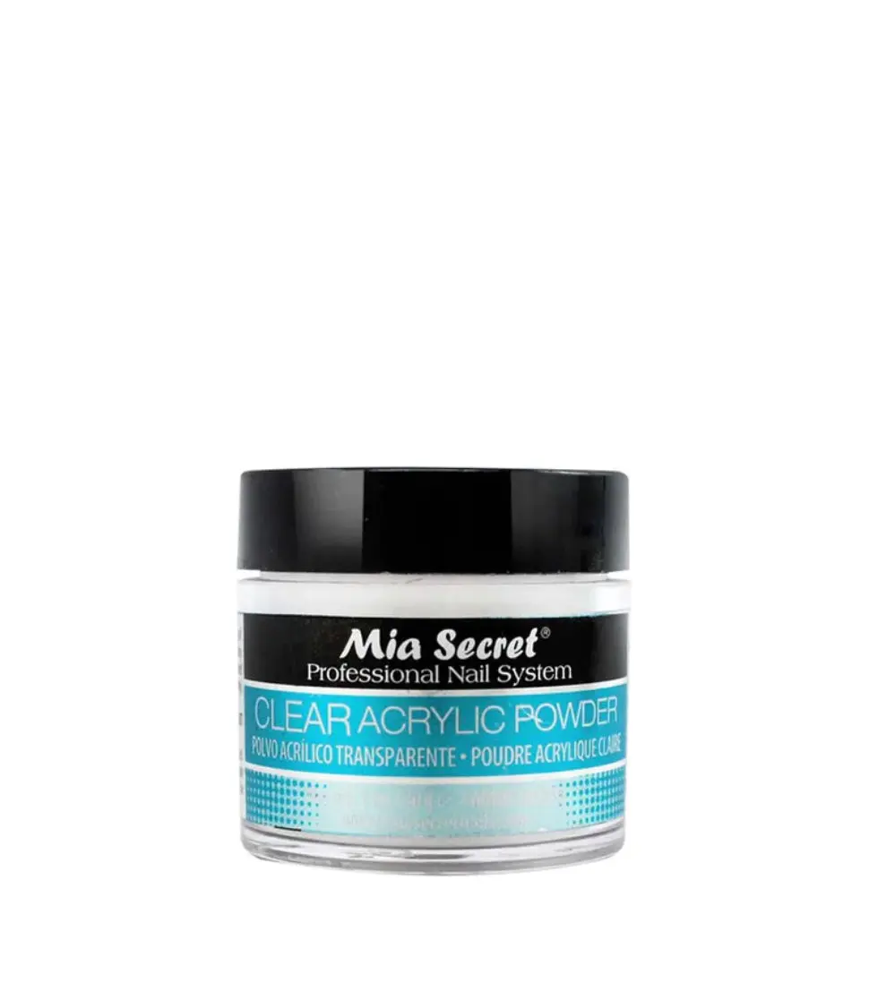 Transparent Acrylic Powder for Professional Nail Art and Manicures, Building and Sculpting Nail Extensions in a Jar