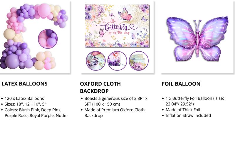 Pink & Purple Butterfly Baby Shower Party Decor