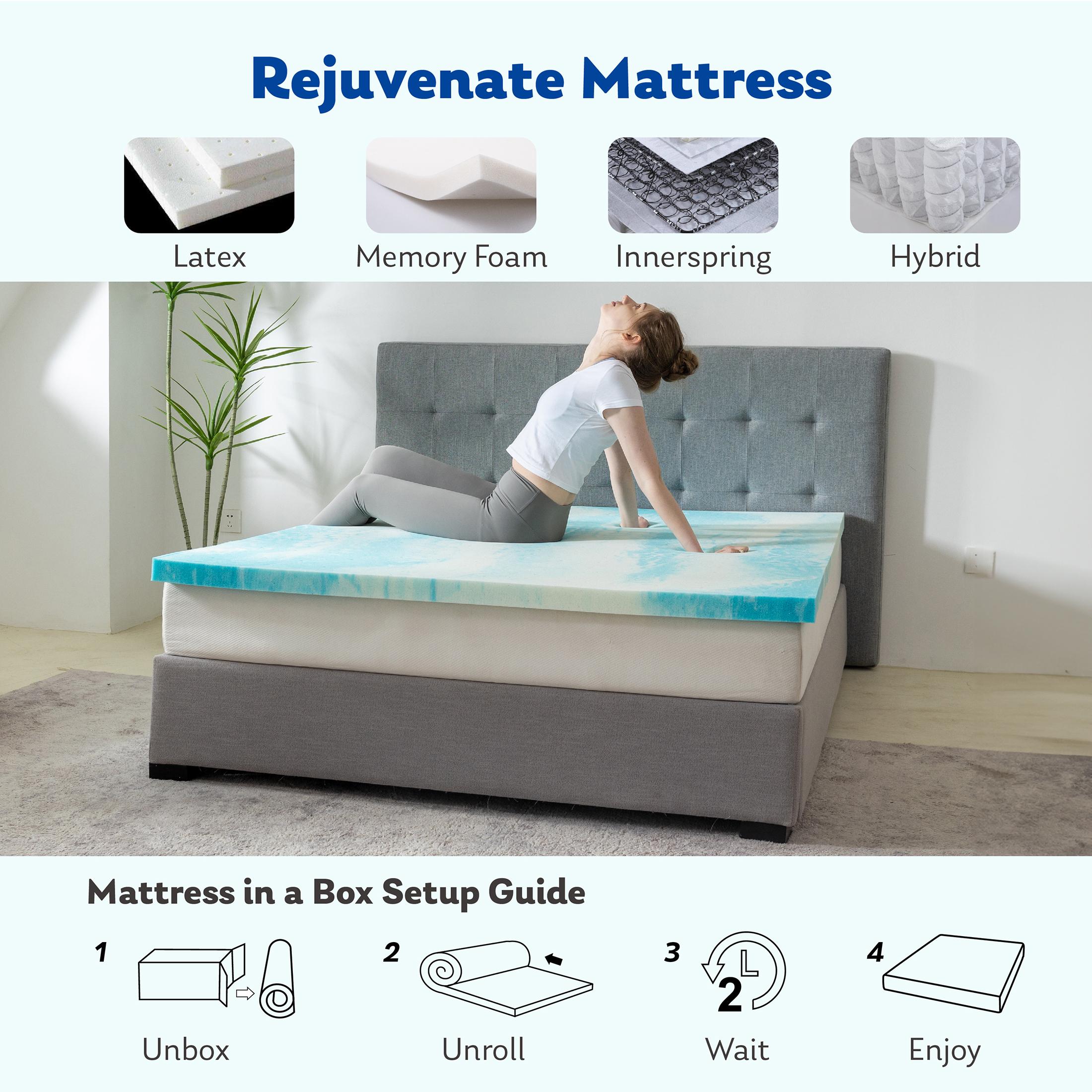 AeroFusion Memory Foam Matrress Topper, Comfort Durability, Temperature Regulation, Keep Natrual Curves And Shape Pressure Points Luxurious Breathable Performance