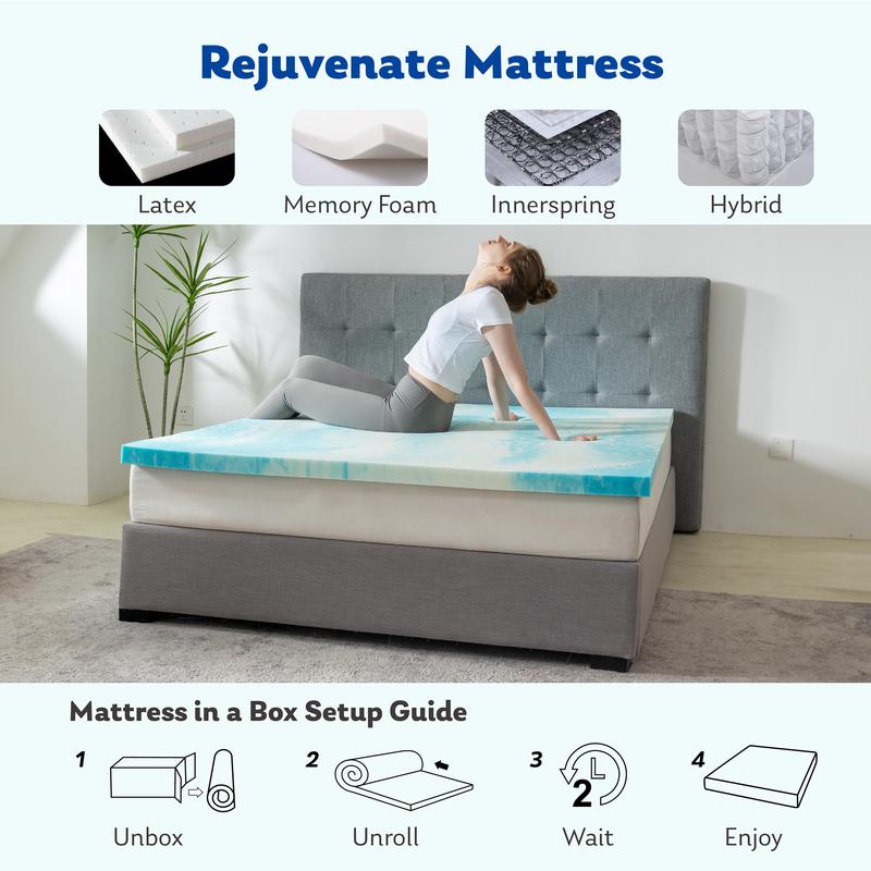 AeroFusion Memory Foam Matrress Topper, Comfort Durability, Temperature Regulation, Keep Natrual Curves And Shape Pressure Points Luxurious Breathable Performance