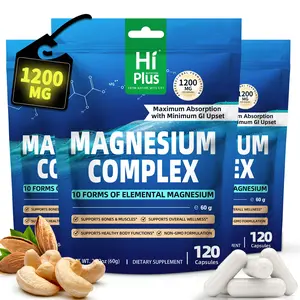 Magnesium Complex 10 Essential Magnesium Supplement 1200mg 120 Capsules - 3 Pack Bundle