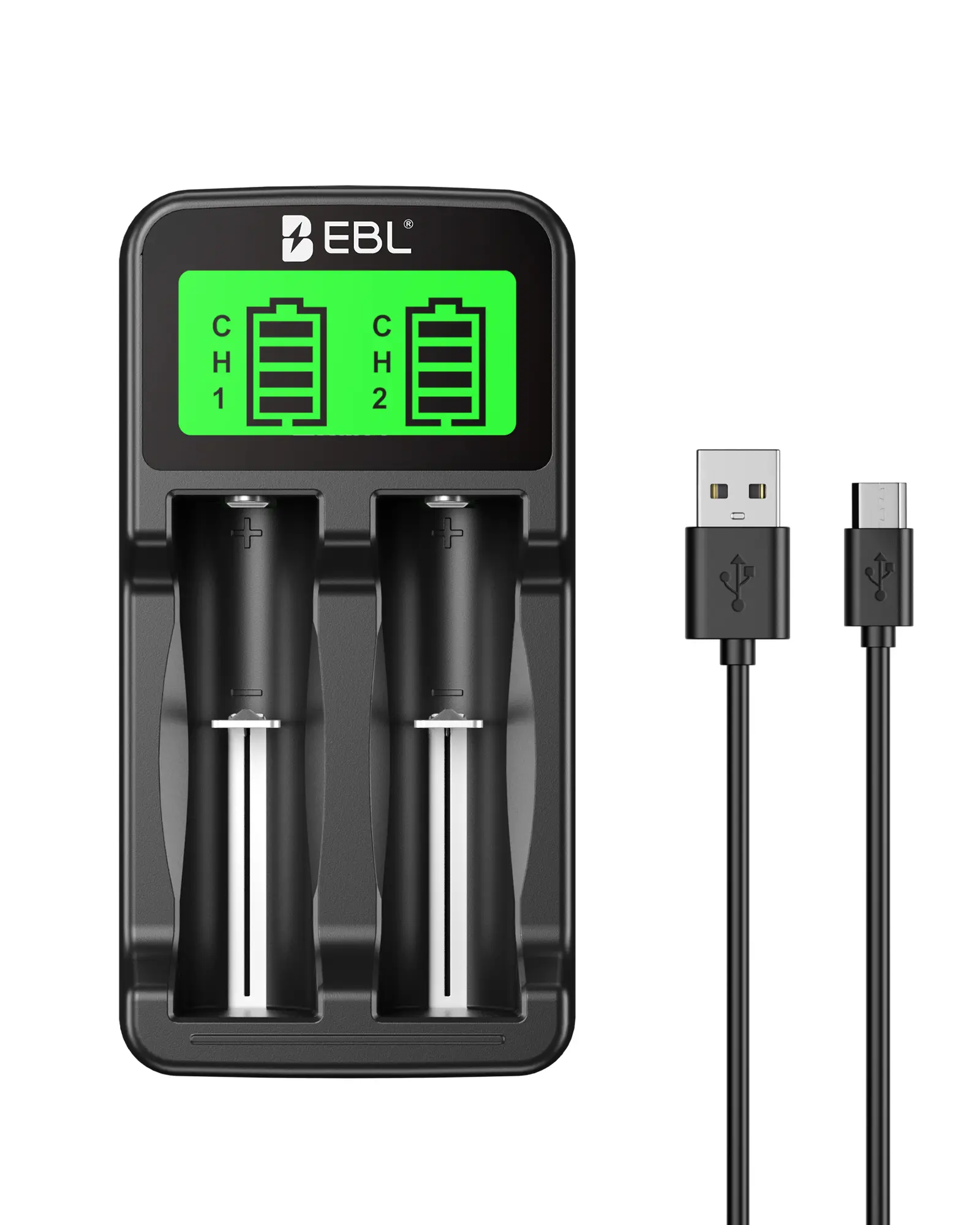 EBL SW-3K Universal 18650 Battery Charger | 3.7V Li-ion/Ni-MH/Ni-CD, Fast 1000mA Charge, LCD Display, Multi-Protection