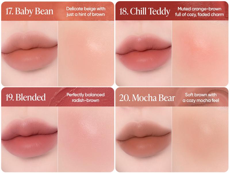 B. By Banila Romantic Blush Lip & Cheek | 20 Shades, Moisturizing Hyaluronic Acid, Buildable Velvet Finish, High-Pigment, Blush + Lip Tint, K-Beauty Made in Korea