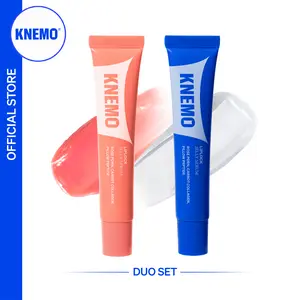 [KNEMO Official] LipLock Duo - Vegan Rose PDRN, Carrot Collagen, & Pillow Peptides - Long Lasting Hydrating Plumping Glossy Mask - 15 mL in Peach Muse, Grape Crush, Pink Flan, Crystal Clear