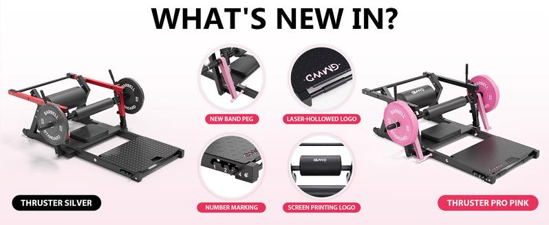 GWMD HRTQ Hip Thrust Machine 800LBS Plate-Loaded Glute Trainer with Adjustable Footboard Home Gym Strength & Glute Training Equipment for Enhanced Comfort & Stability