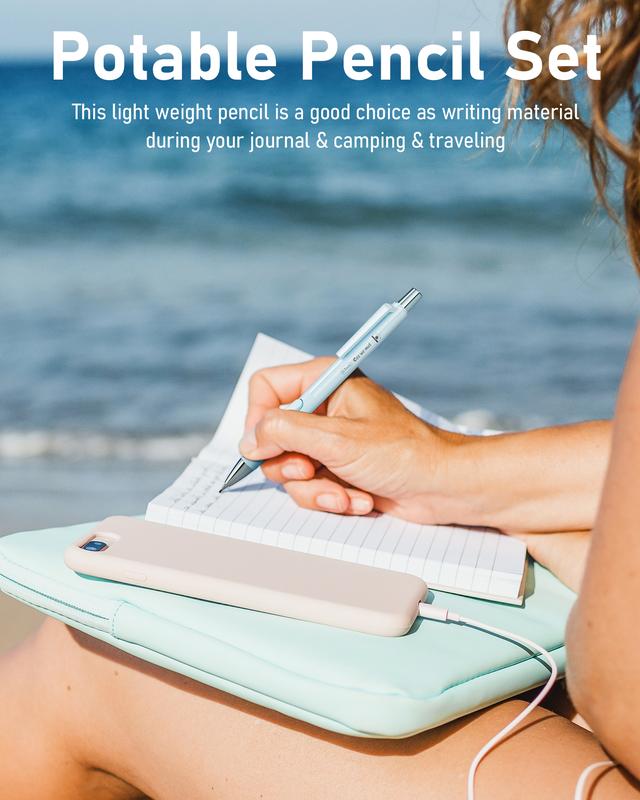 Nicpro 20Pack Pastel Mechanical Pencil Set, 8Pack Fast Click Aesthetic Lead Pencils 0.5 & 0.7 mm with HB Lead Refills, Erasers for Artist Drafting School Student Writing, Drawing, Sketching -with Case