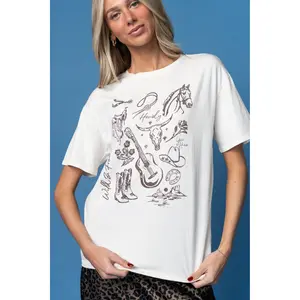 Wild & Free Graphic Tee - Ivory & Chocolate Brown