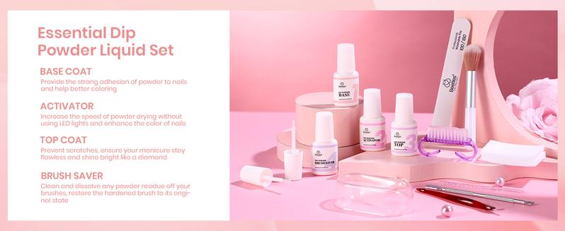 Beetles Dip Powder Starter Nail Kit with【Base&Top Coat&Activator&Manicure Tool】Don't Need UV light Nail Art Nails at home Nail Salon Gift#SpringTok Cosmetic Polish  Cutics #TikTokShopBacktoSchool