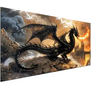 Large Size Dragon Mysterious Creature Diamond Painting Kits for Adults, DIY 5D Diamond Art Kits Full Drill Diamond Dots Paintings with Diamonds Gem Art and Crafts Home Decor 32x16inch summerwins