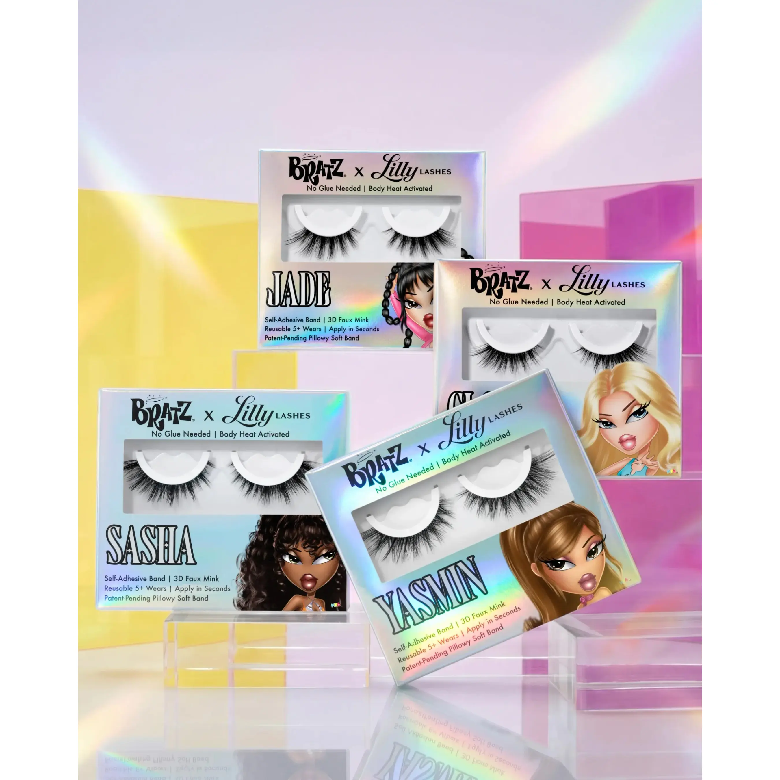 Bratz x Lilly Lashes Self-Adhesive Lashes | Limited Edition | No Glue Needed, Body Heat Activated | 3D Faux Mink