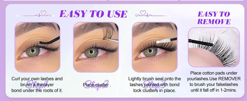 168PCS Wispy Natural D Curl Lash Clusters 10-18mm DIY Individual Eyelash Extensions, Soft Thin Band Cluster Lashes for Natural Volume Look at Home