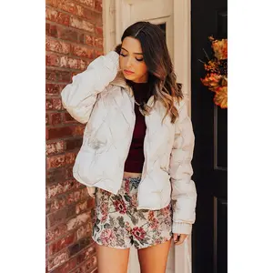 Cool Weather Puffer Jacket in Cream