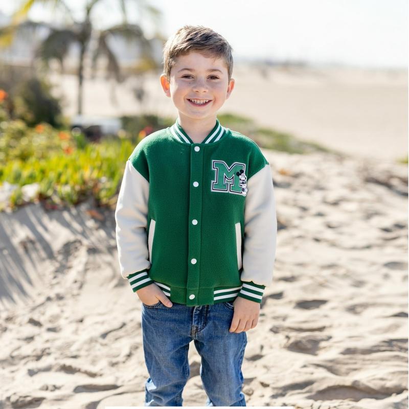 Disney Minnie Mickey Stitch Princess Frozen Elsa Marvel Jacket Lightweight Coat Button-Up Color Block Sweatshirt for Kids 2-14 Years