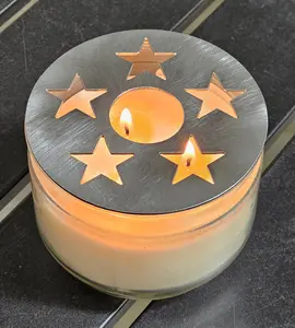 5-Star Metal Candle Topper – Decorative Lid for Jar Candles | Improves Burn & Scent Throw